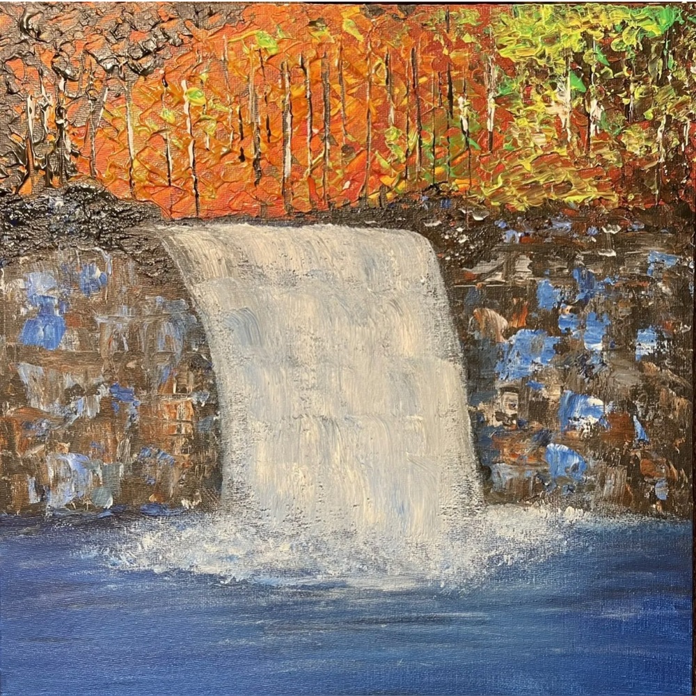 Handmade Acrylic Painting On Canvas Panel 12"X12"Decor/Wall, Frame Not Included - Picture 2 of 2